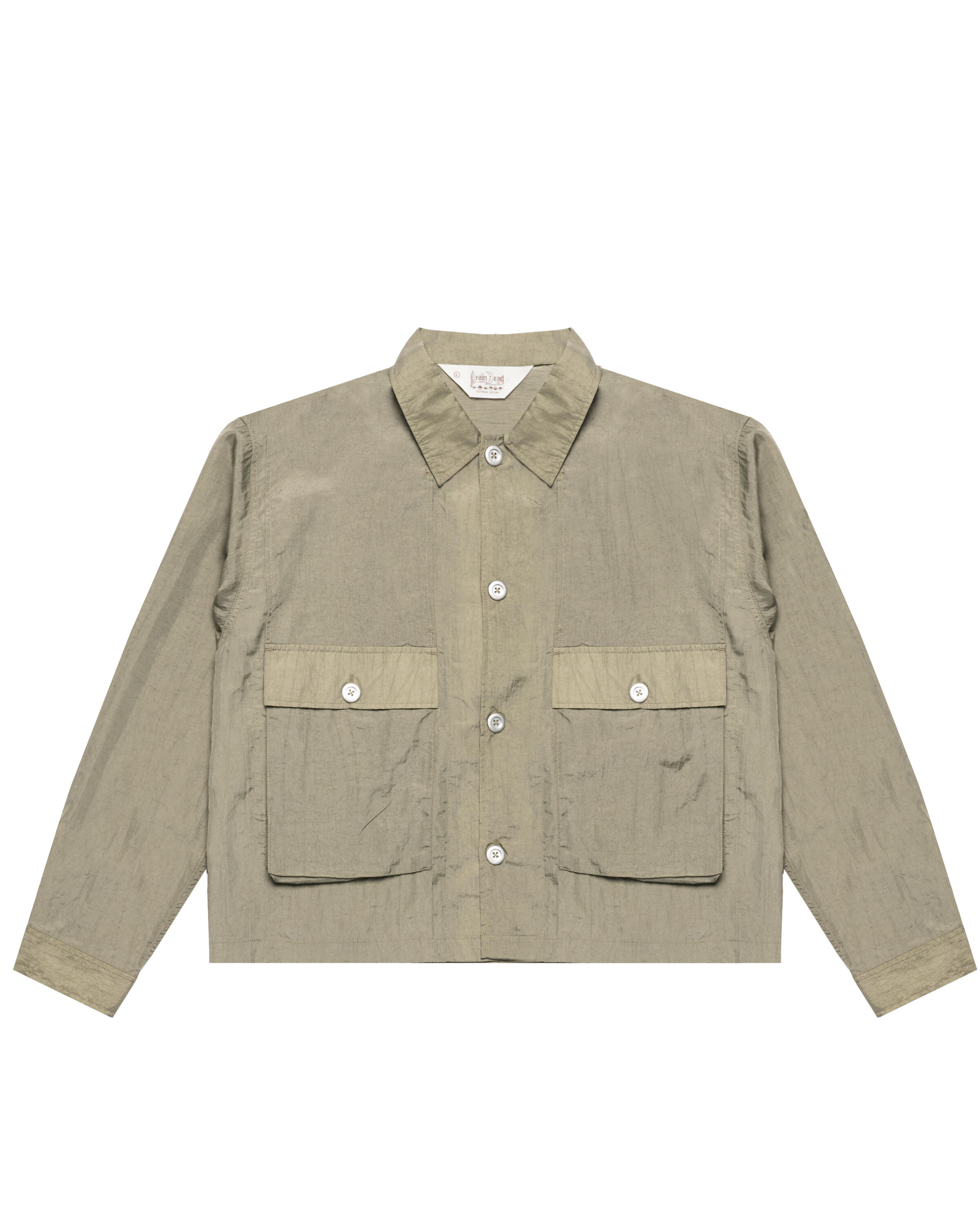 Brain Dead Cropped Nylon Button Up Shirt | P26O01004866-arm | AFEW